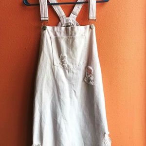 Vintage White Overall Dress